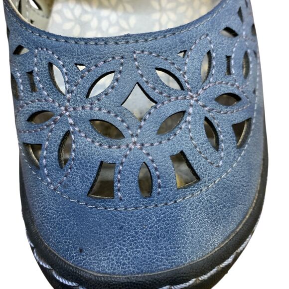 JBU Women's Shoes 8 M Blue Bellarose Encore Mary Jane Leather Strap Memory Foam - Picture 5 of 16